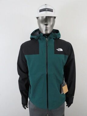 The North Face Men’s Teal and Black Hooded Raincoat